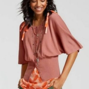 CABI Kimono Cardigan Sweater Medium Style 5284 Dolman Short Sleeves